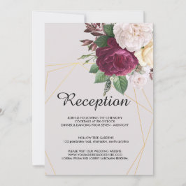 Convites Programa de casamento geométrico dos ouros Elegant