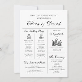 Convites Programa de Casamento Infográfico Único e Moderno