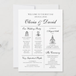 Convites Programa de Casamento Infográfico Único e Moderno