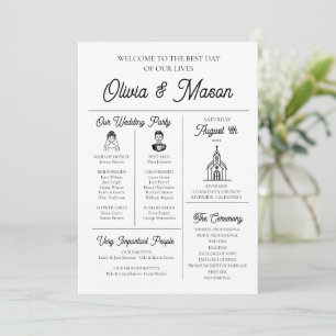 Convites Programa de Casamento Infográfico Único e Moderno