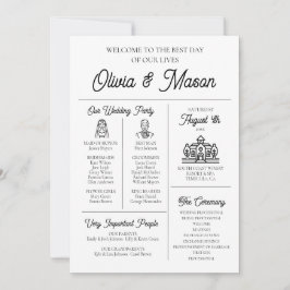 Convites Programa de Casamento Infográfico Único e Moderno