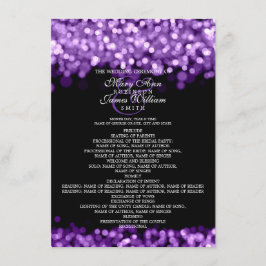 Convites Programa de Casamento Luzes Roxas