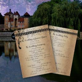 Convites Programa de Casamento Medieval Renascentista Doura