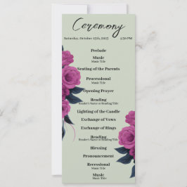 Convites Programa de Casamento Minimalista para Amantes Gót