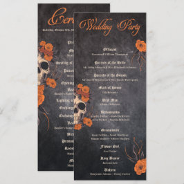 Convites Programa de Casamento Mínimo da Flor Laranja