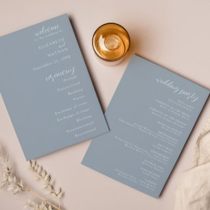 Convites Programa de Casamento Moderno Elegante
