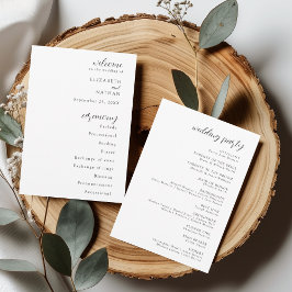 Convites Programa de Casamento Moderno Elegante