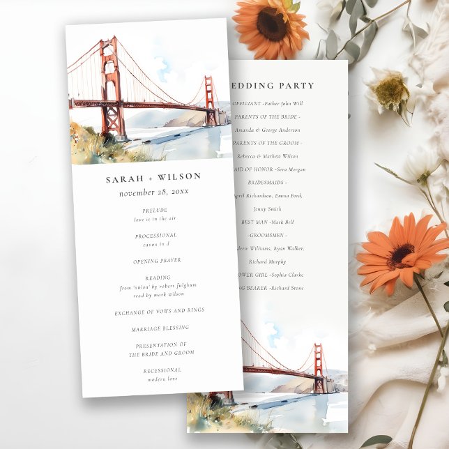 Convites Programa de Casamento na Ponte Golden Gate de São  (Criador carregado)