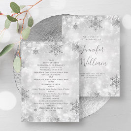 Convites Programa de Casamento no inverno de Prata Festiva 