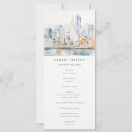 Convites Programa de Casamento Paisagem Aquarela de São Fra