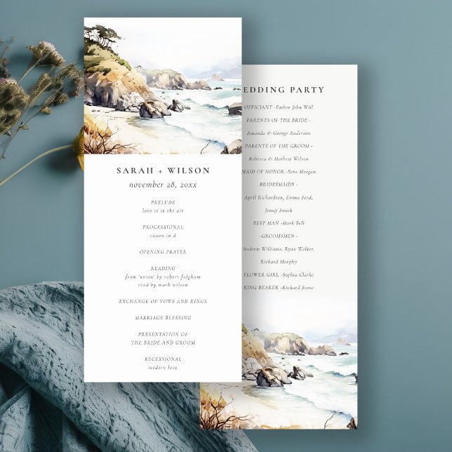 Convites Programa de Casamento Paisagem Big Sur, Califórnia (Criador carregado)
