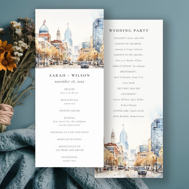 Convites Programa de Casamento Paisagem de Indianapolis, In (Criador carregado)