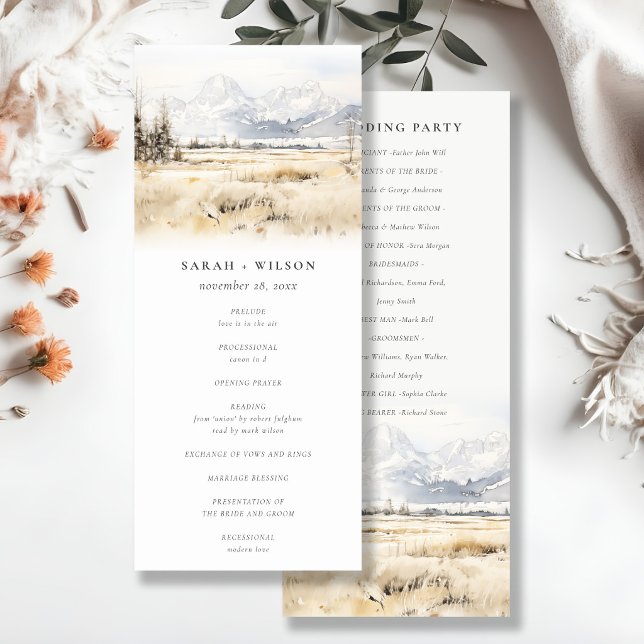 Convites Programa de Casamento Paisagem Jackson Hole Wyomin (Criador carregado)