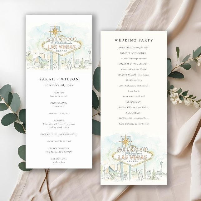 Convites Programa de Casamento Paisagem Las Vegas Nevada (Criador carregado)