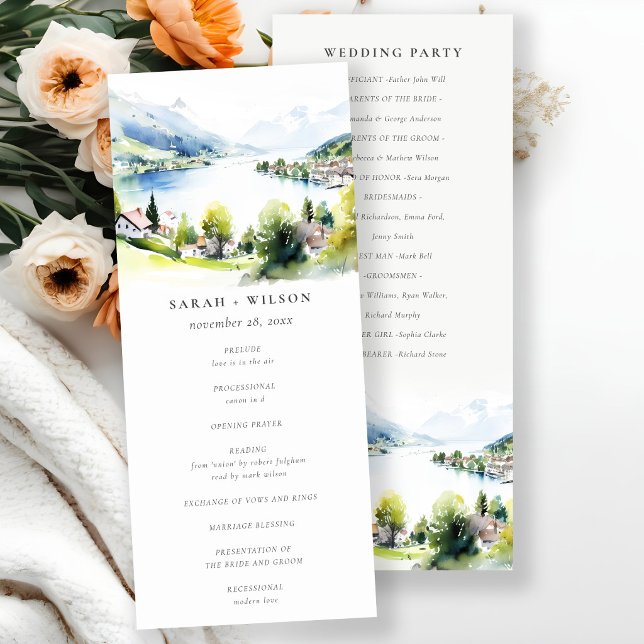 Convites Programa de Casamento Paisagem Lungern Suíça (Criador carregado)