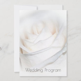 Convites Programa de Casamento Personalizado de Rosa Branca