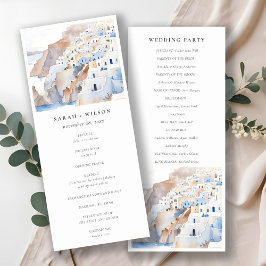 Convites Programa de Casamento por Aquarela da Grécia Chic