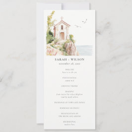 Convites Programa de Casamento por Aquarela da Igreja Catól