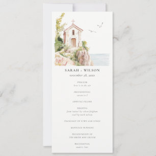 Convites Programa de Casamento por Aquarela da Igreja Catól