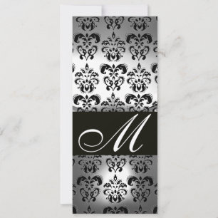 CONVITES PROGRAMA DE CASAMENTO PRETO E BRANCO COM MONOGRAMA