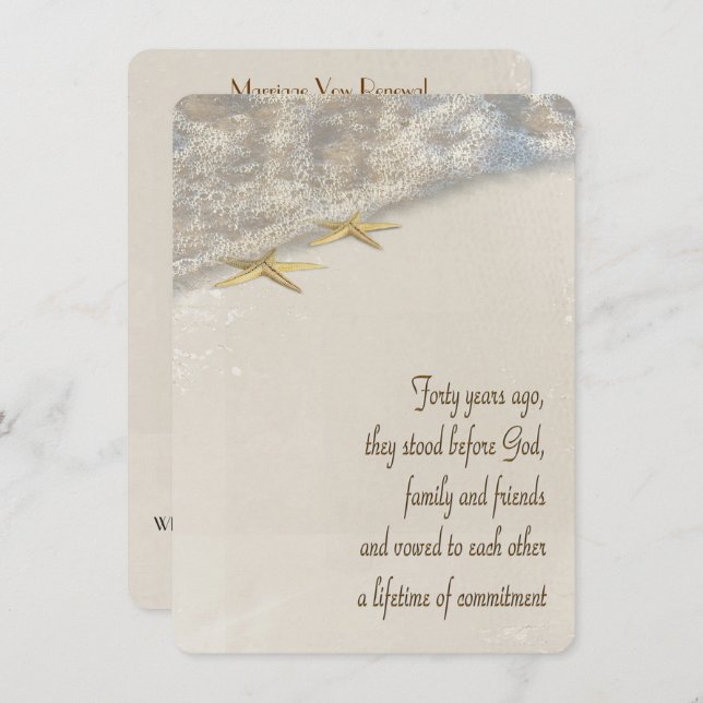 Convites Programa de Casamento Renovável de Vinhas do 40º a (Frente/Verso)