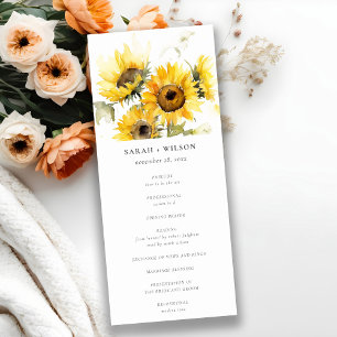 Convites Programa de Casamento Russo de Bôho Sunflower