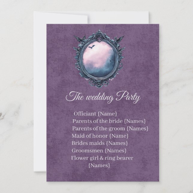 Convites Programa de Ceramônia do Espelho Gótico da Academi (Frente)