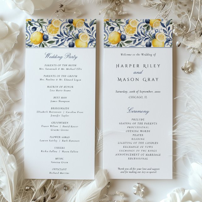 Convites Programa de Cerimônia de Casamento (Criador carregado)