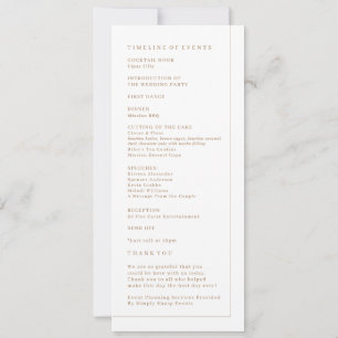 Convites Programa de Cerimônia de Casamento