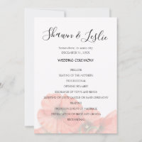 Programa de Cerimônia de Casamento de Flores Poppy