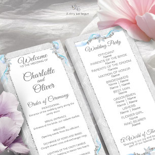 Convites Programa de Cerimônia de Casamento de Praia de Sta