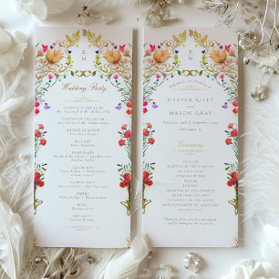 Convites Programa de Cerimônia de Casamento do Jardim Vinta