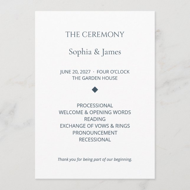 Convites Programa de Cerimônia de Casamento Editável Aisle  (Frente)