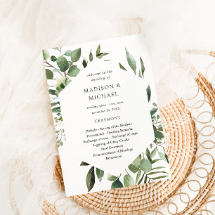 Convites Programa de Cerimônia de Casamento Russo de Folhas