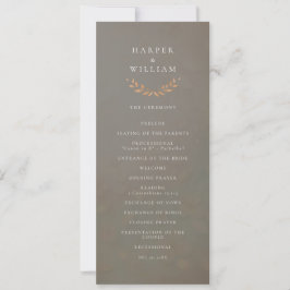 Convites Programa de cerimônias de casamento marrom