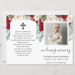 Convites Programa de Cheio Funeral de Fotografia de Cor de 