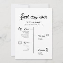 Convites Programa de Cronograma de Casamentos no Melhor Dia