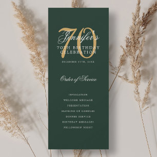 Convites Programa de Festa de Aniversário de 70 anos Elegan