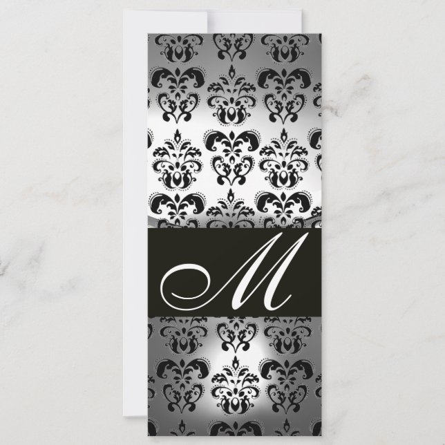 CONVITES PROGRAMA DE FESTA DE CASAMENTO MONOGRAMA PRETO E B (Frente)