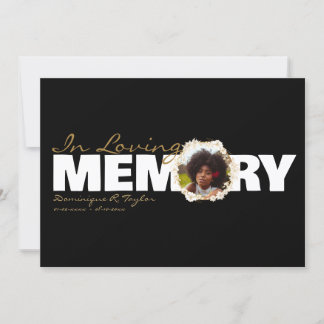 Convites Programa de Funeral com Foto em Memória Carinhosa