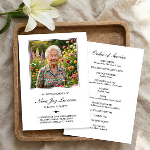 Convites Programa de Funeral com Foto Simples Ordem de Serv