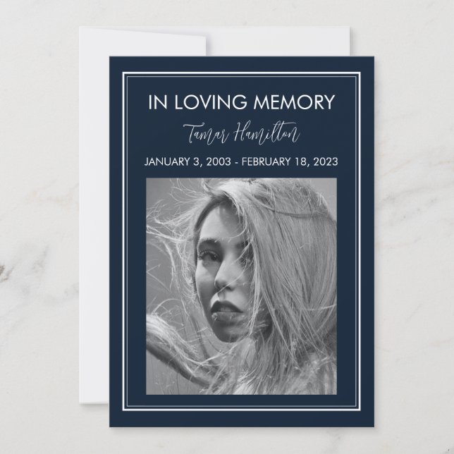 Convites Programa de funeral da fronteira branca mínima do  (Frente)