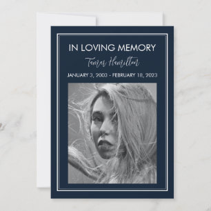 Convites Programa de funeral da fronteira branca mínima do