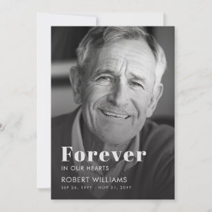 Convites Programa de Funeral de Foto Simples Para Sempre em