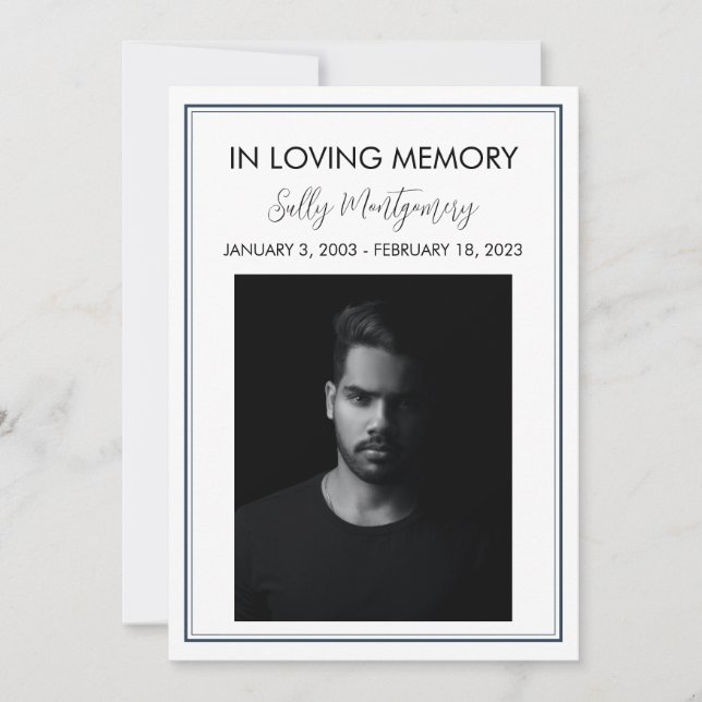 Convites Programa de funeral simples na fronteira (Frente)