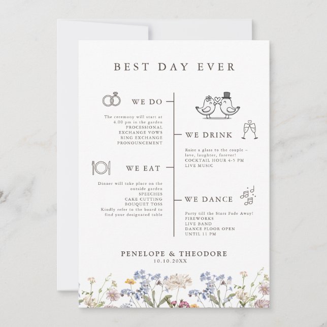 Convites Programa de Jardim dos Prados Coloridos de Primave (Frente)