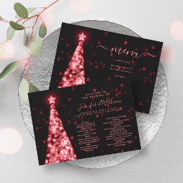 Convites Programa de Menu Casamento Vermelho Negro Vermelho