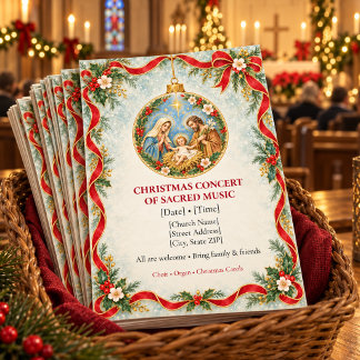 Convites Programa de Natal Religioso Música Sacra