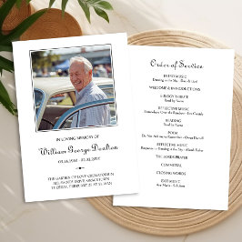 Convites Programa de Ordem de Serviço de Funeral de Foto Si
