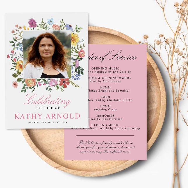 Convites Programa de Ordem de Serviço Funeral Floral Elegan (Criador carregado)